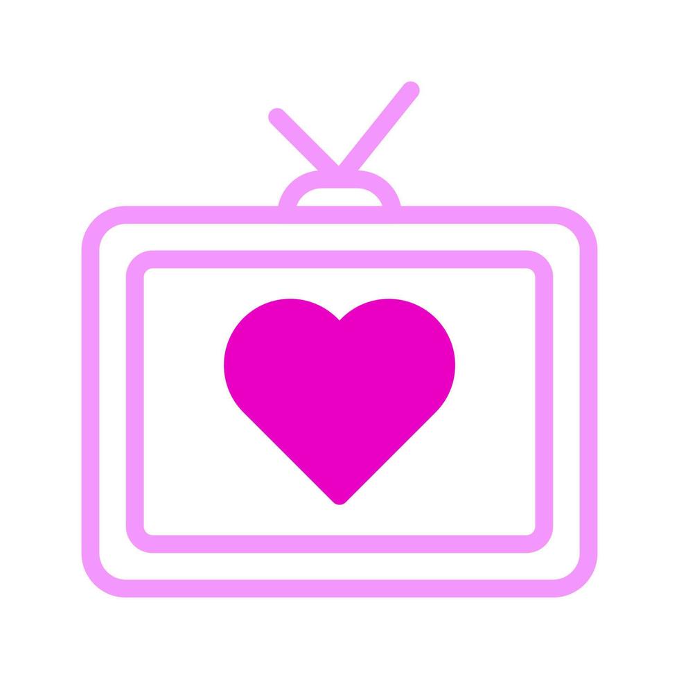 tv icona dualtone rosa stile San Valentino vettore illustrazione Perfetto.