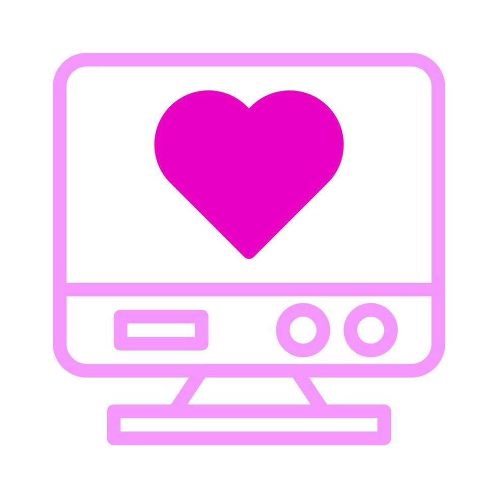 tv icona dualtone rosa stile San Valentino vettore illustrazione Perfetto.