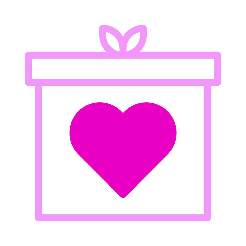 regalo icona dualtone rosa stile San Valentino vettore illustrazione Perfetto.
