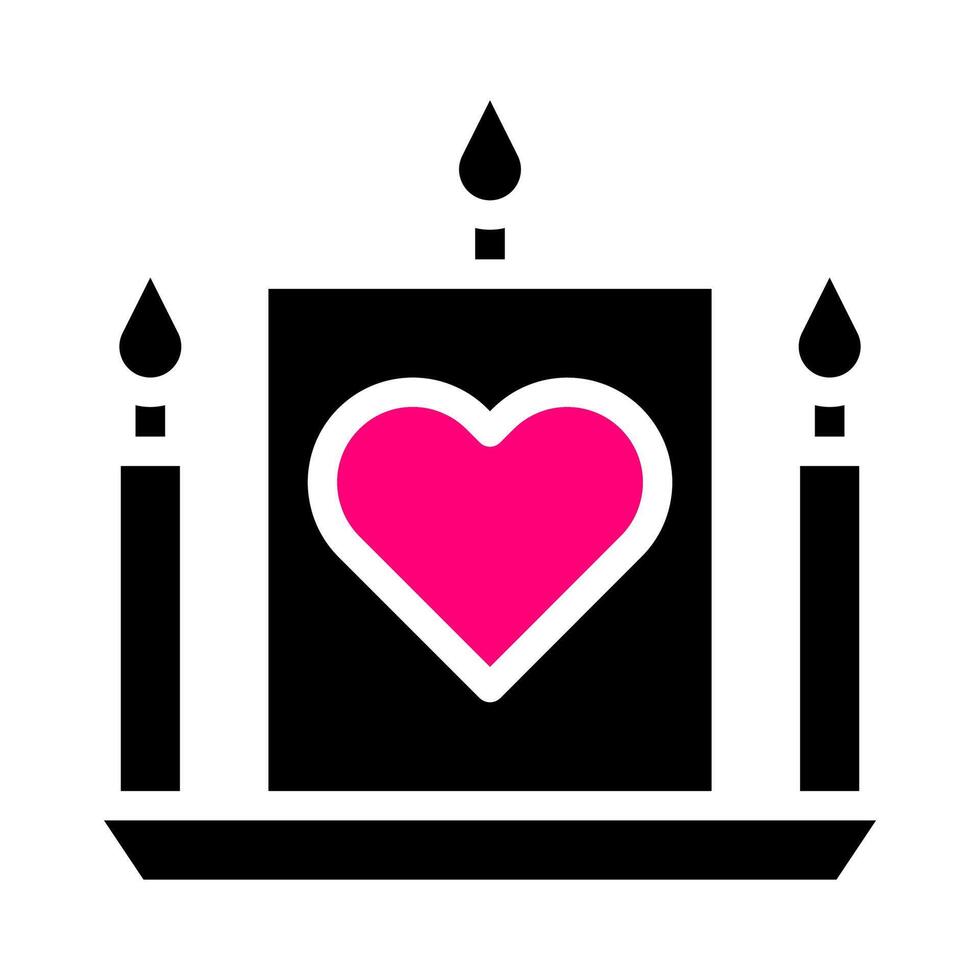 candela icona solido nero rosa stile San Valentino vettore illustrazione Perfetto.