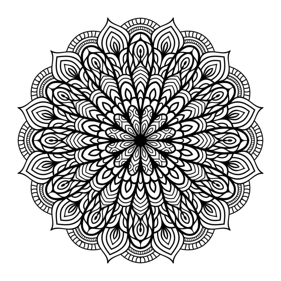 mandala floreale linea arte delineato scarabocchio per colorazione pagine interno, mandala floreale colorazione pagina vettore