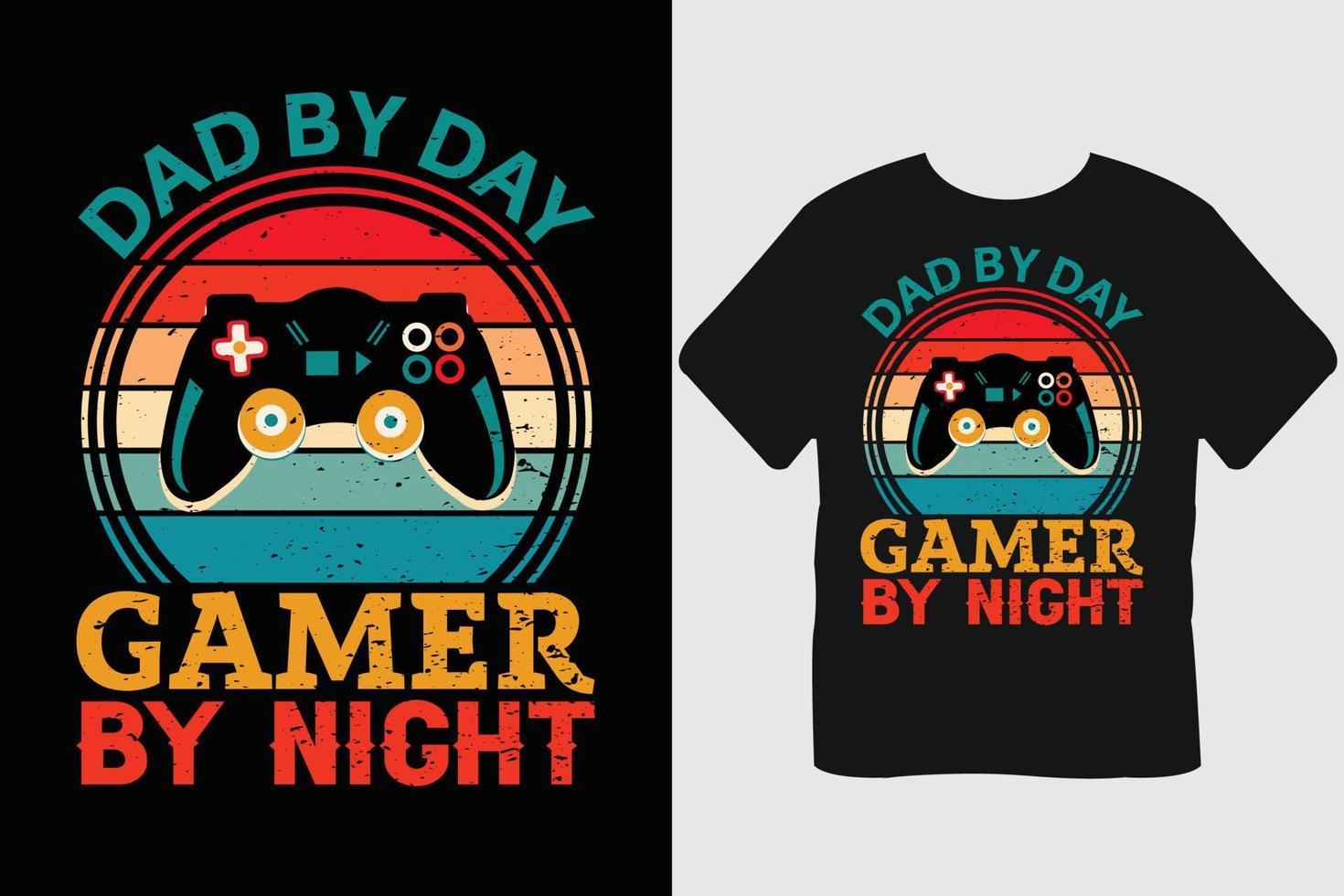 papà di giorno gamer di notte gioco t camicia design vettore