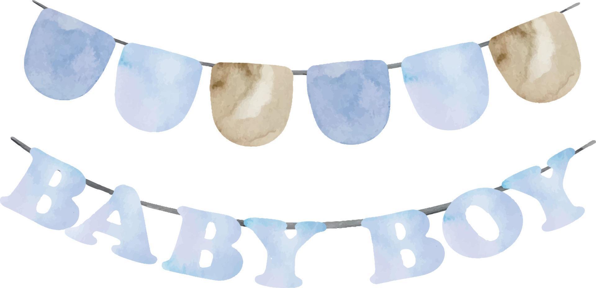 acquerello bambino ragazzo blu e beige boho pavese illustrazione. suo un' ragazzo impostato vettore