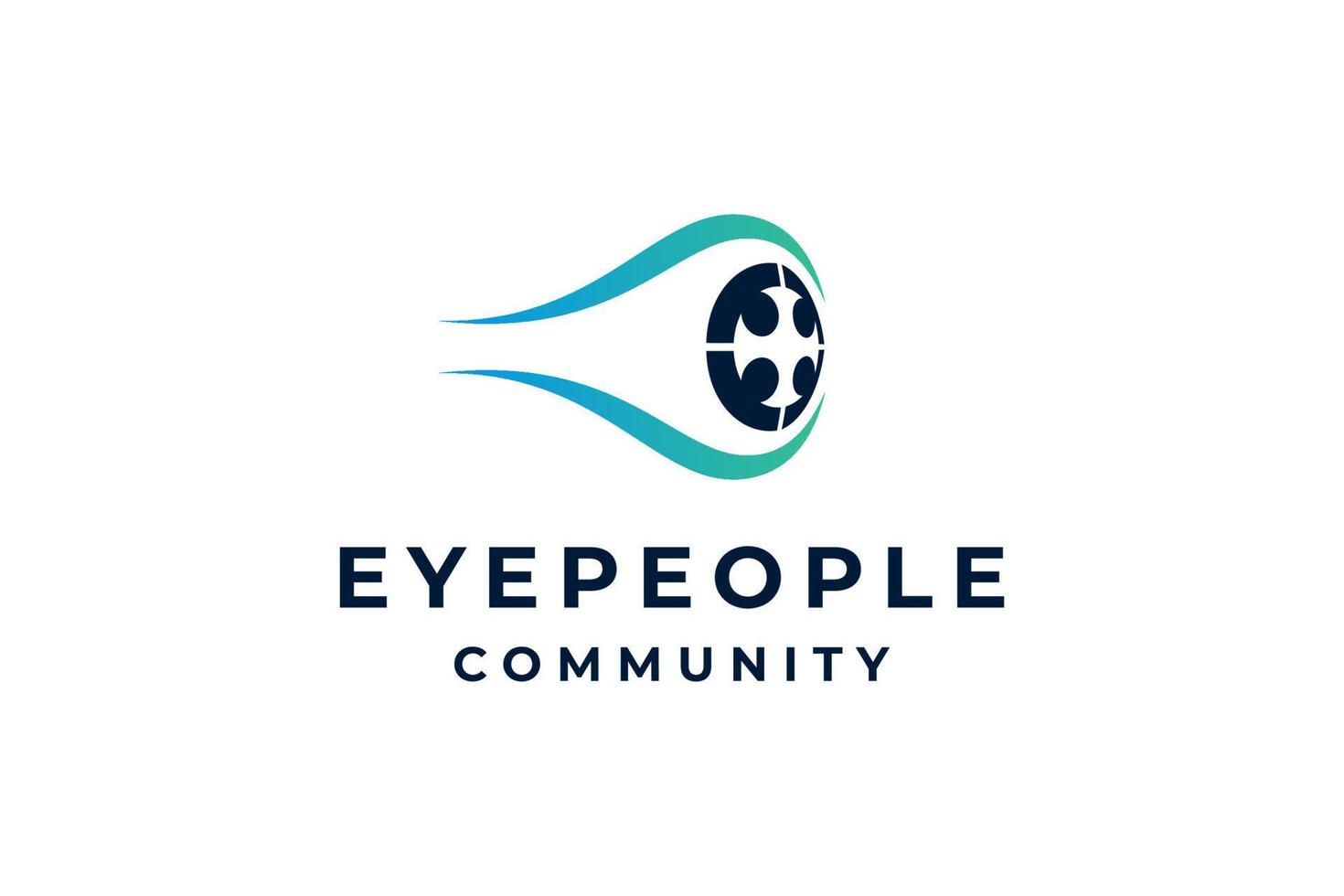 blu occhio ottico Comunità logo vettore