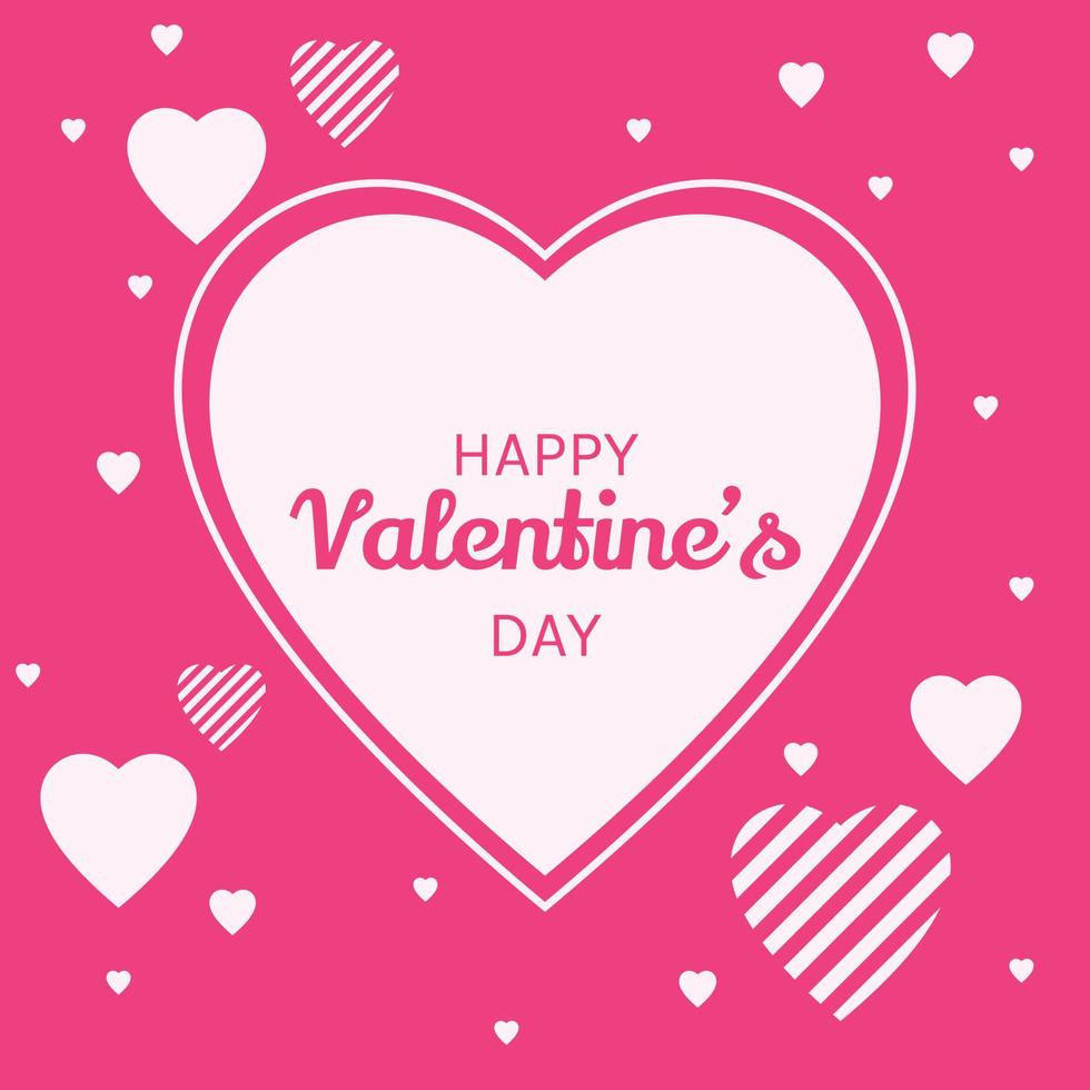 contento San Valentino giorno concetto sfondo. piatto illustrazione stile rosa e bianca cuore forma e carta aereo. carino amore vendita bandiera o saluto carta vettore