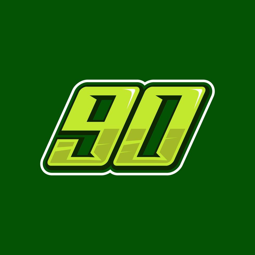 da corsa numero 90 logo design vettore