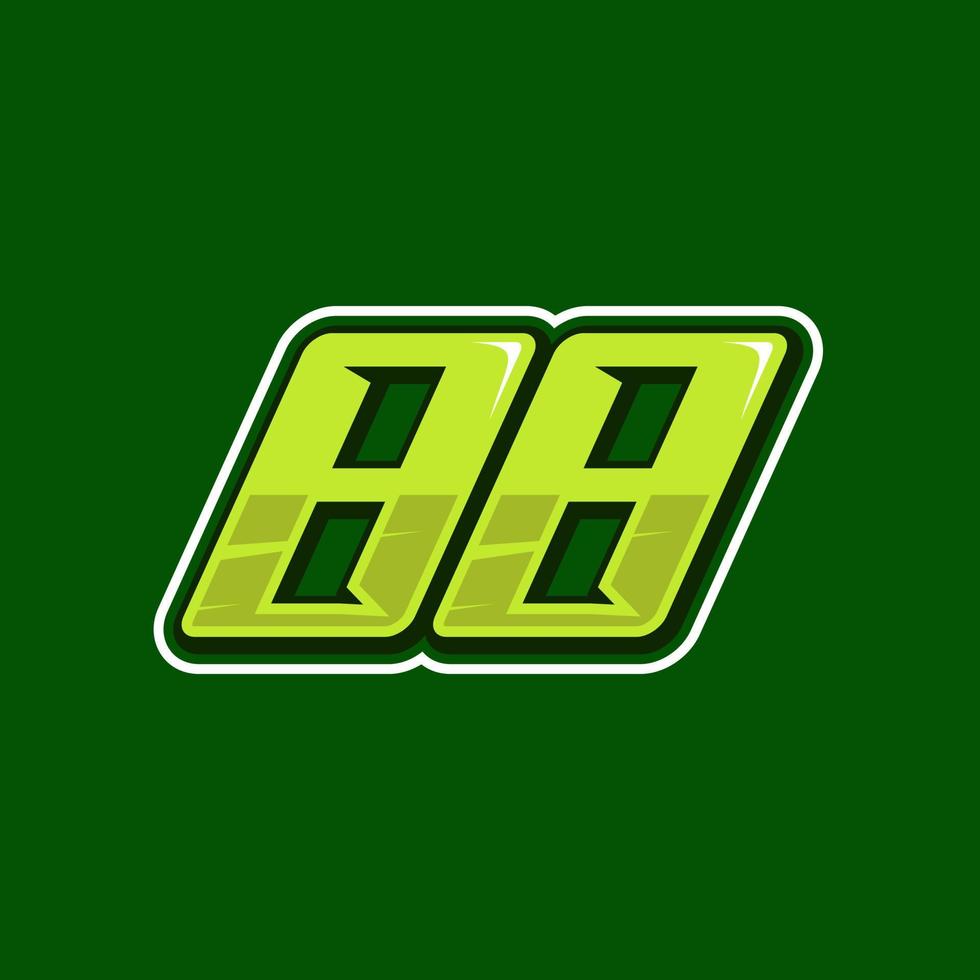 da corsa numero 88 logo design vettore