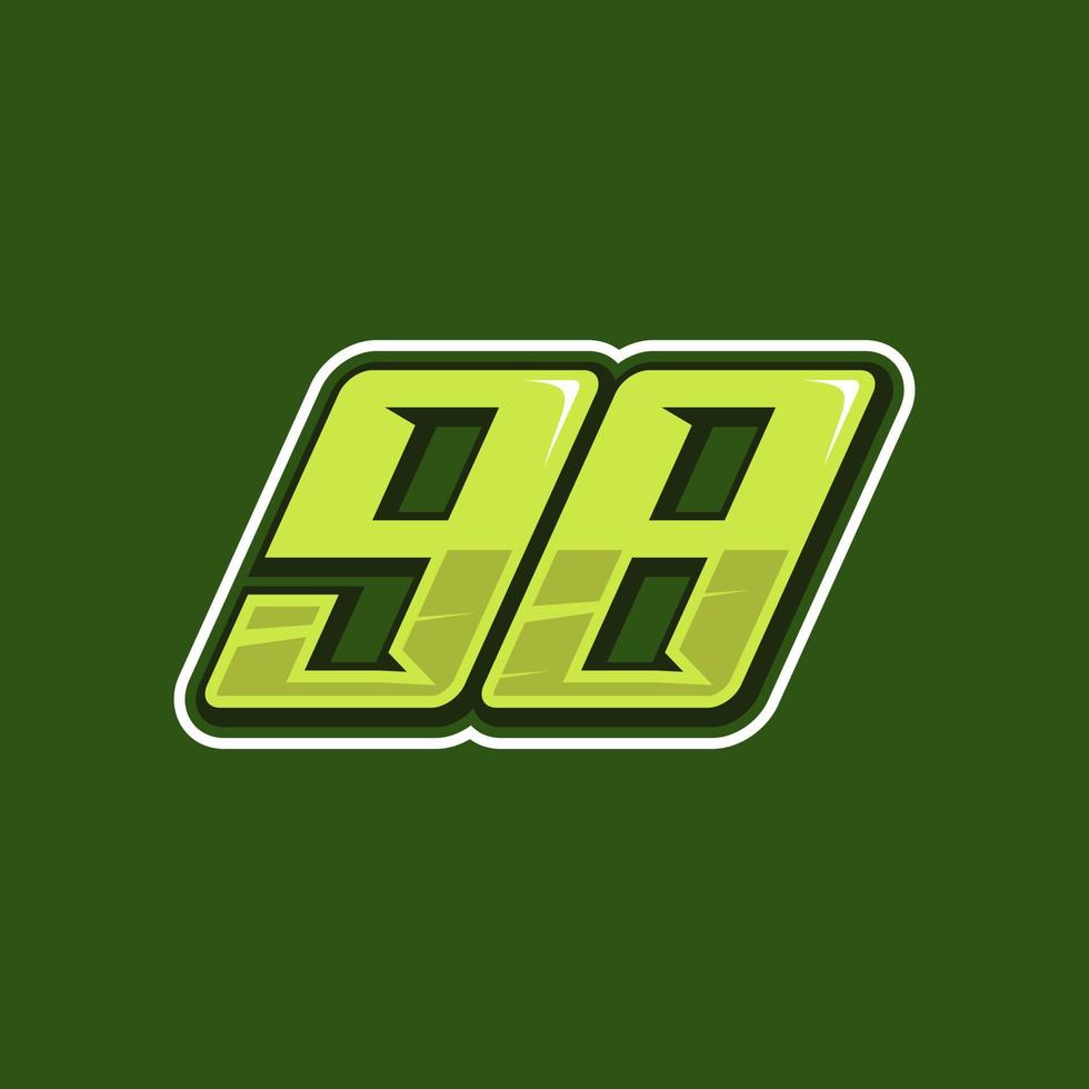 da corsa numero 98 logo design vettore