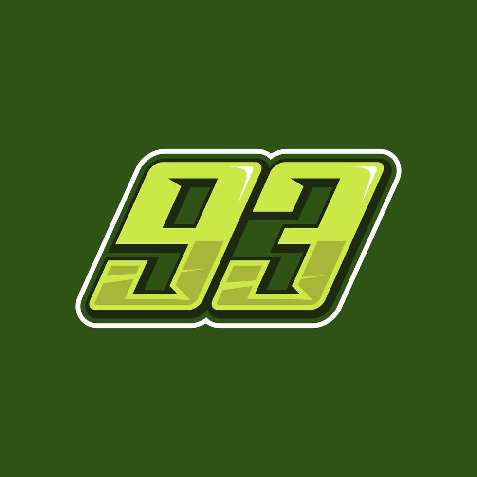 da corsa numero 93 logo design vettore