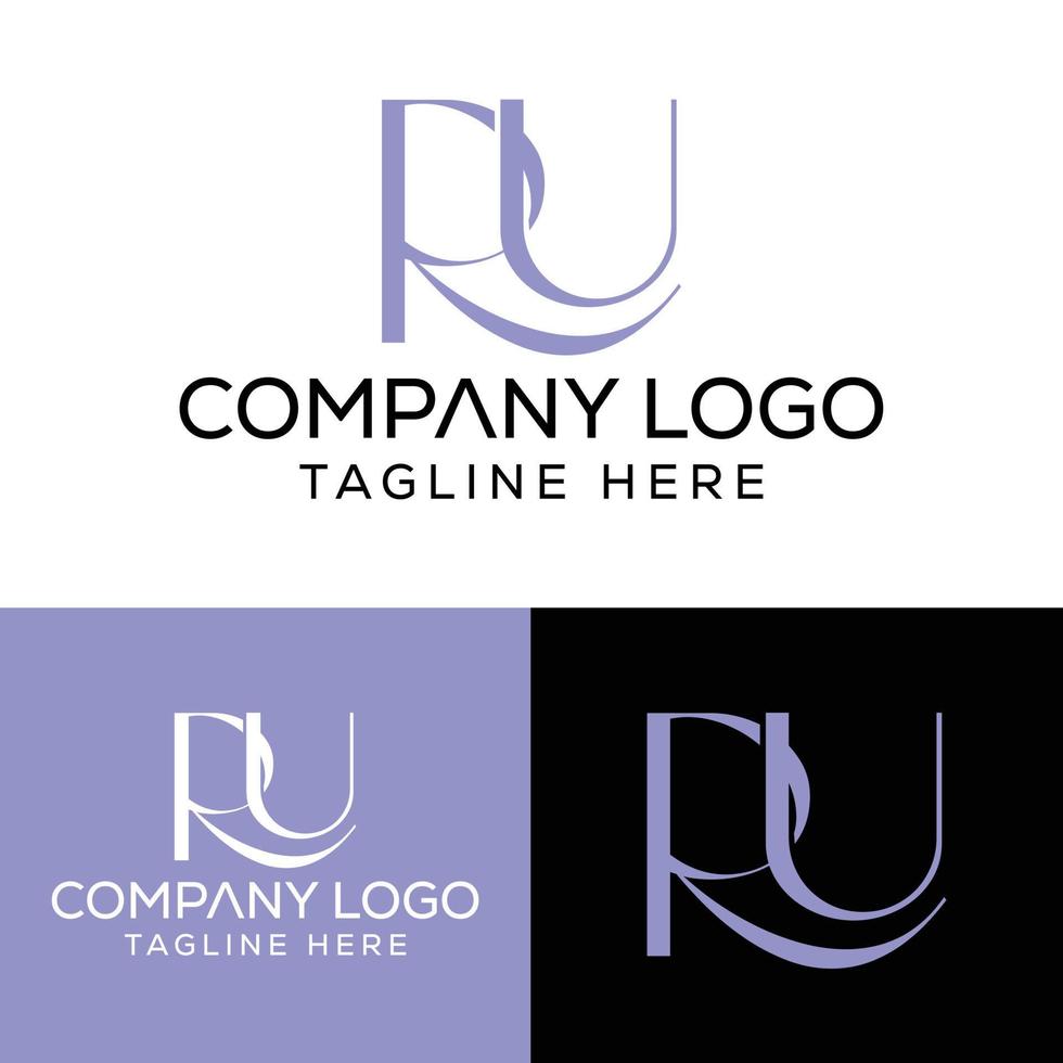 iniziale lettera ru logo design monogramma creativo moderno cartello simbolo icona vettore