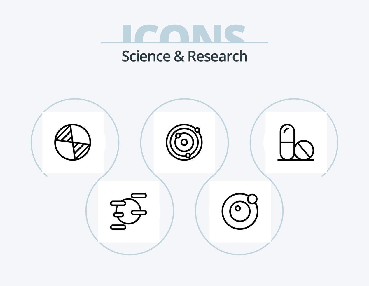 scienza linea icona imballare 5 icona design. . mondo. struttura. pianeta. spazio vettore