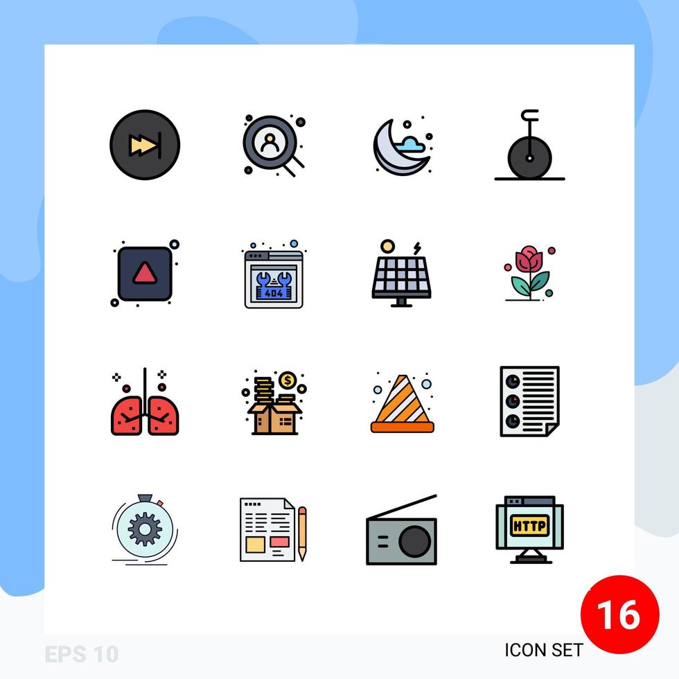 16 universale piatto colore pieno Linee impostato per ragnatela e mobile applicazioni errore direzione nube freccia trasporto modificabile creativo vettore design elementi
