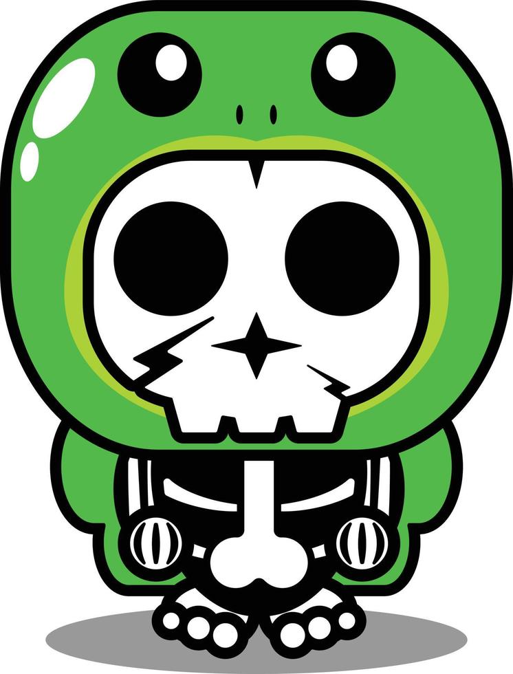 vettore illustrazione di portafortuna costume cartone animato personaggio animale uomo tartaruga carino cranio