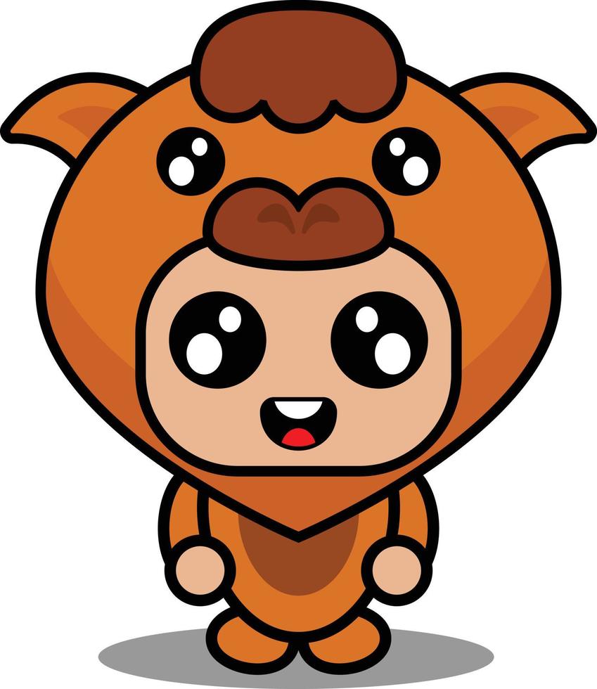 cartone animato personaggio vettore illustrazione di carino cammello animale portafortuna costume