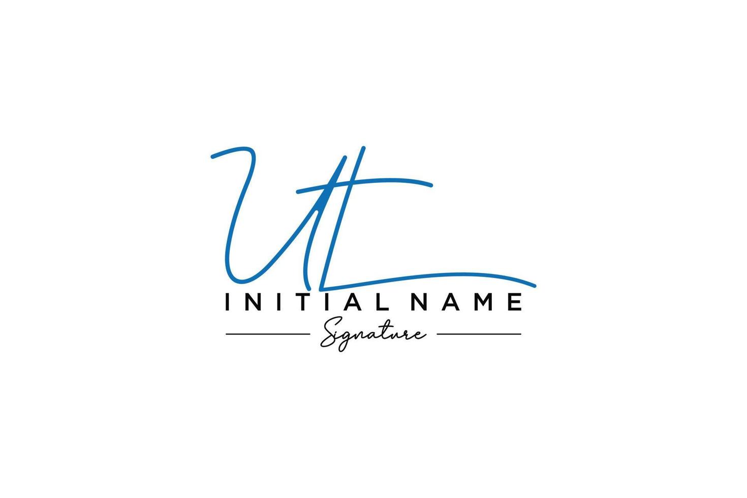 iniziale ut firma logo modello vettore. mano disegnato calligrafia lettering vettore illustrazione.