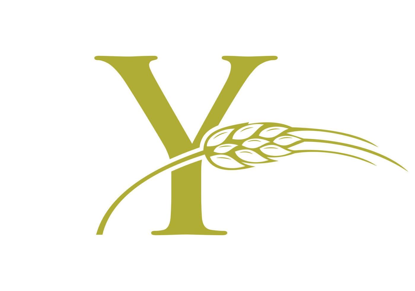lettera y agricoltura logo azienda agricola vettore