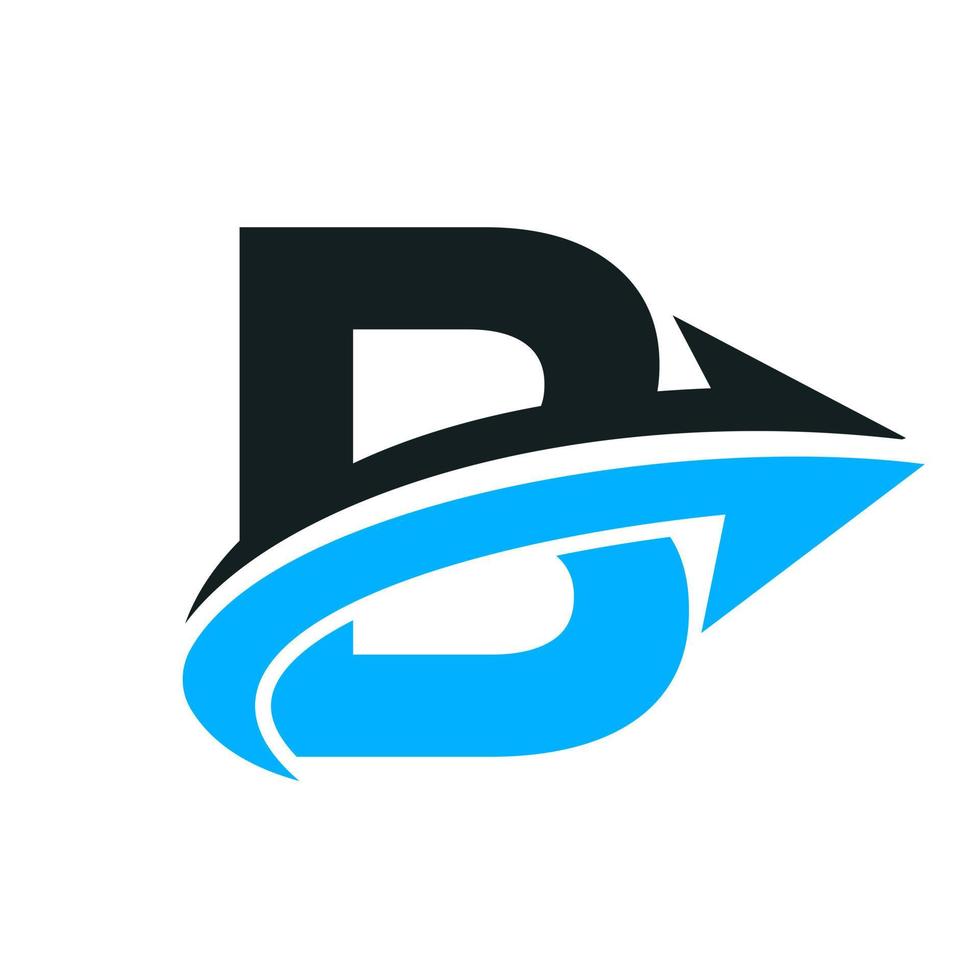 lettera B finanziario logo concetto con crescita freccia cartello. economico sviluppo logotipo simbolo vettore modello