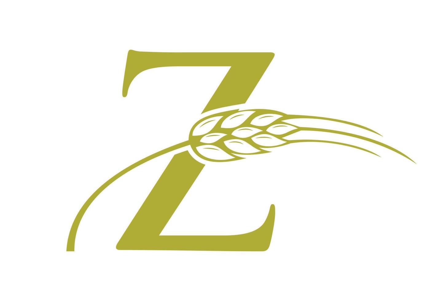 lettera z agricoltura logo azienda agricola vettore