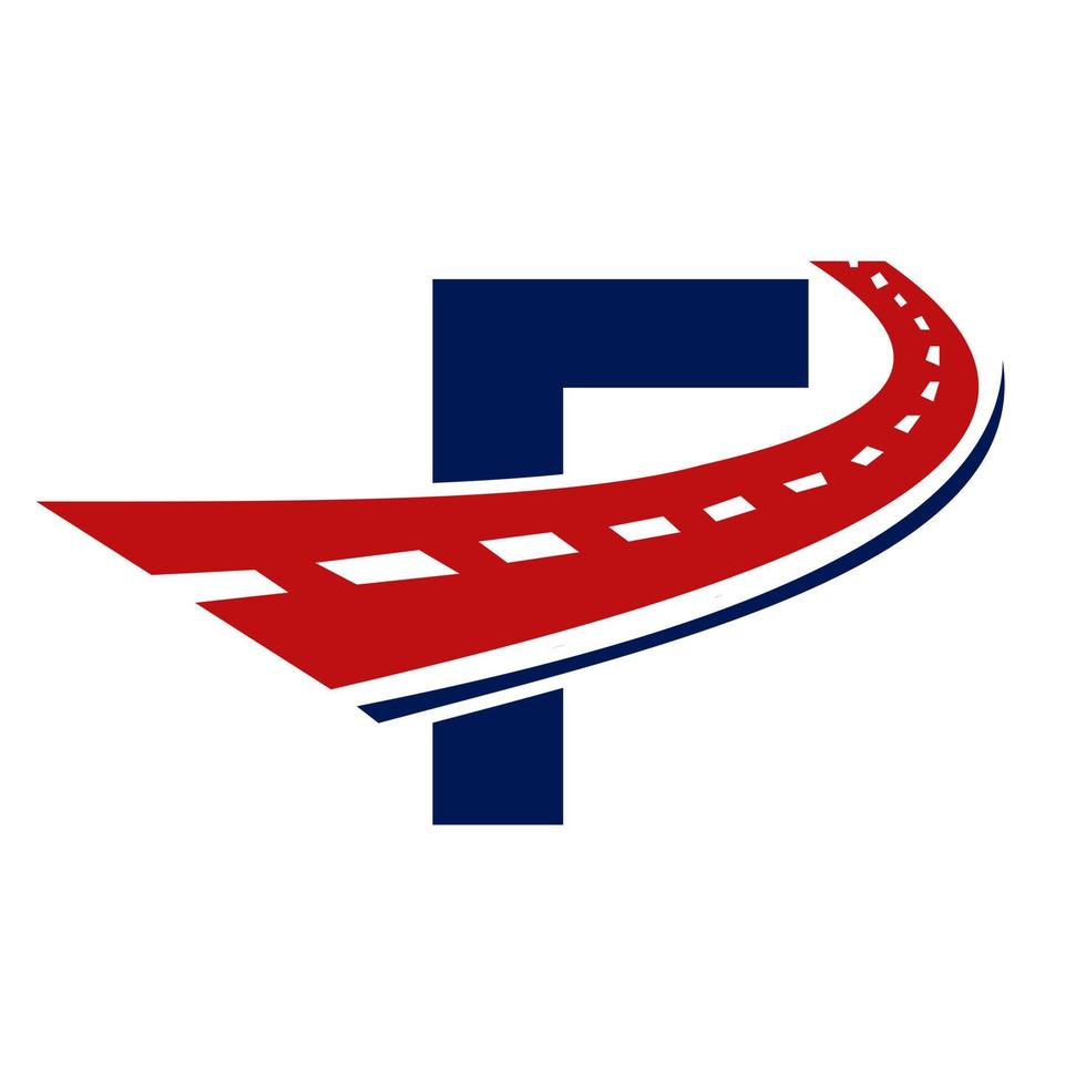 lettera f trasporto logo. strada logo design mezzi di trasporto cartello simbolo vettore