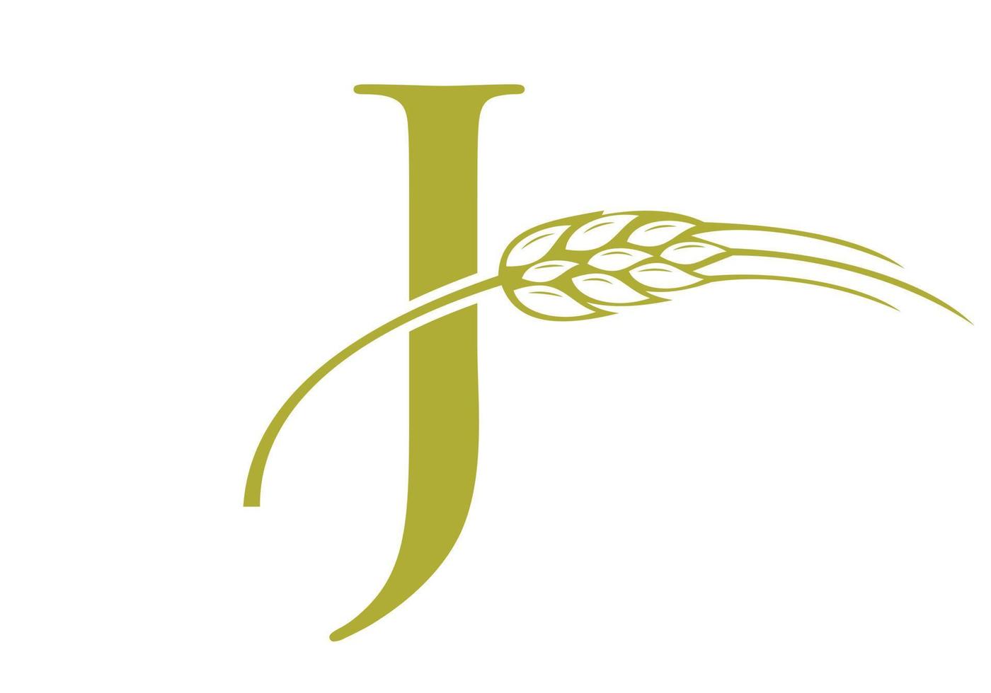 lettera j agricoltura logo azienda agricola vettore