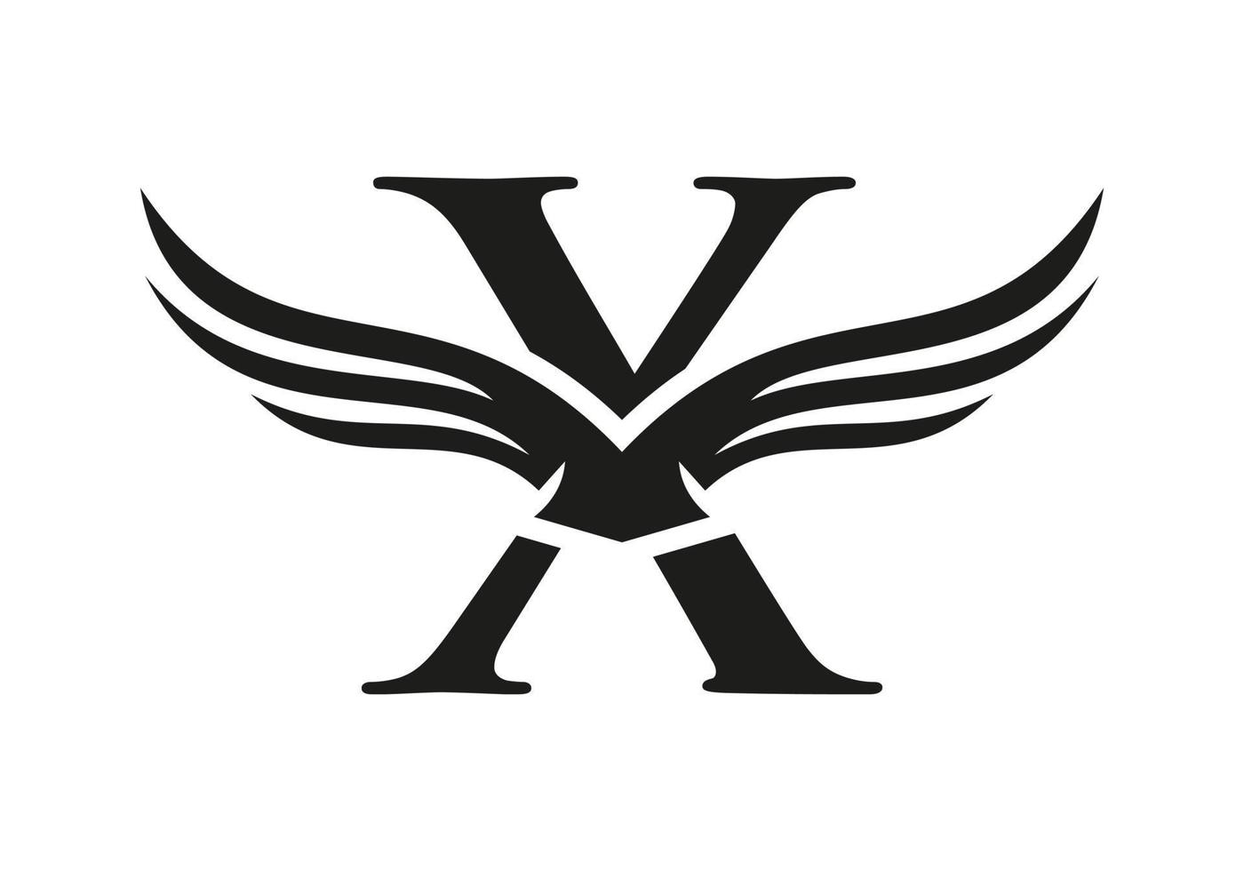 lettera X ala logo per trasporto, trasporto, mezzi di trasporto logotipo vettore modello