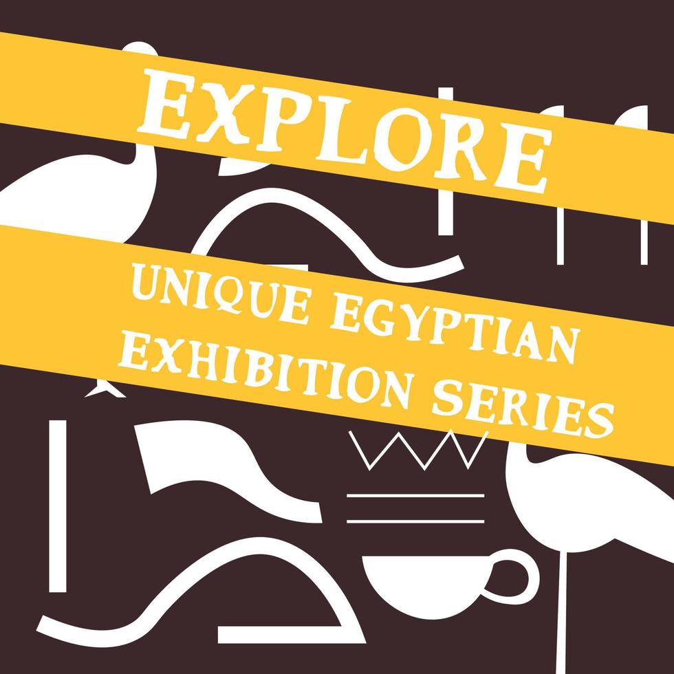 Esplorare unico egiziano esposizione serie bandiera vettore