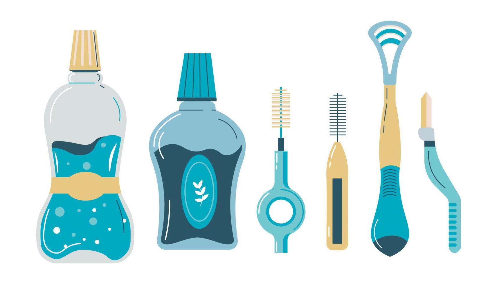 varietà di prodotti per dentale e orale igiene vettore
