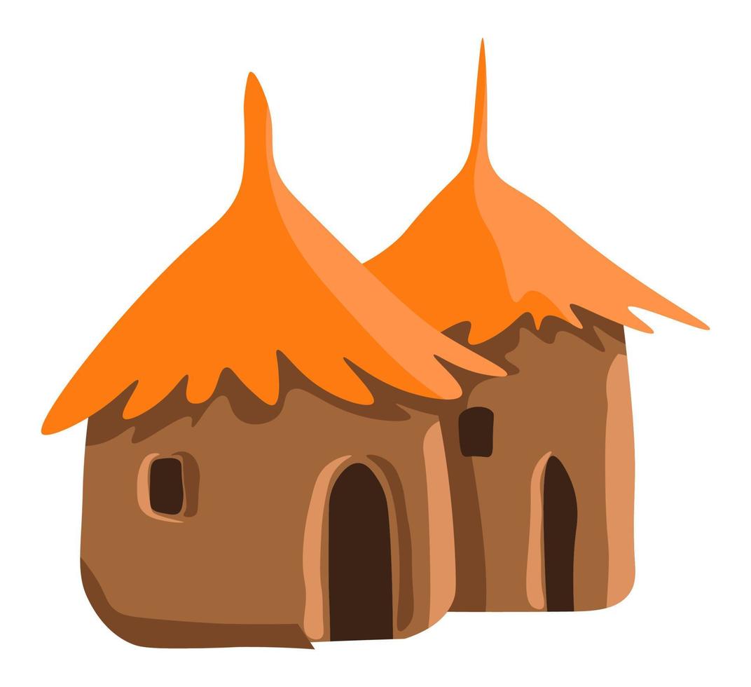 africano Casa o capanna con cannuccia tetto copertura vettore