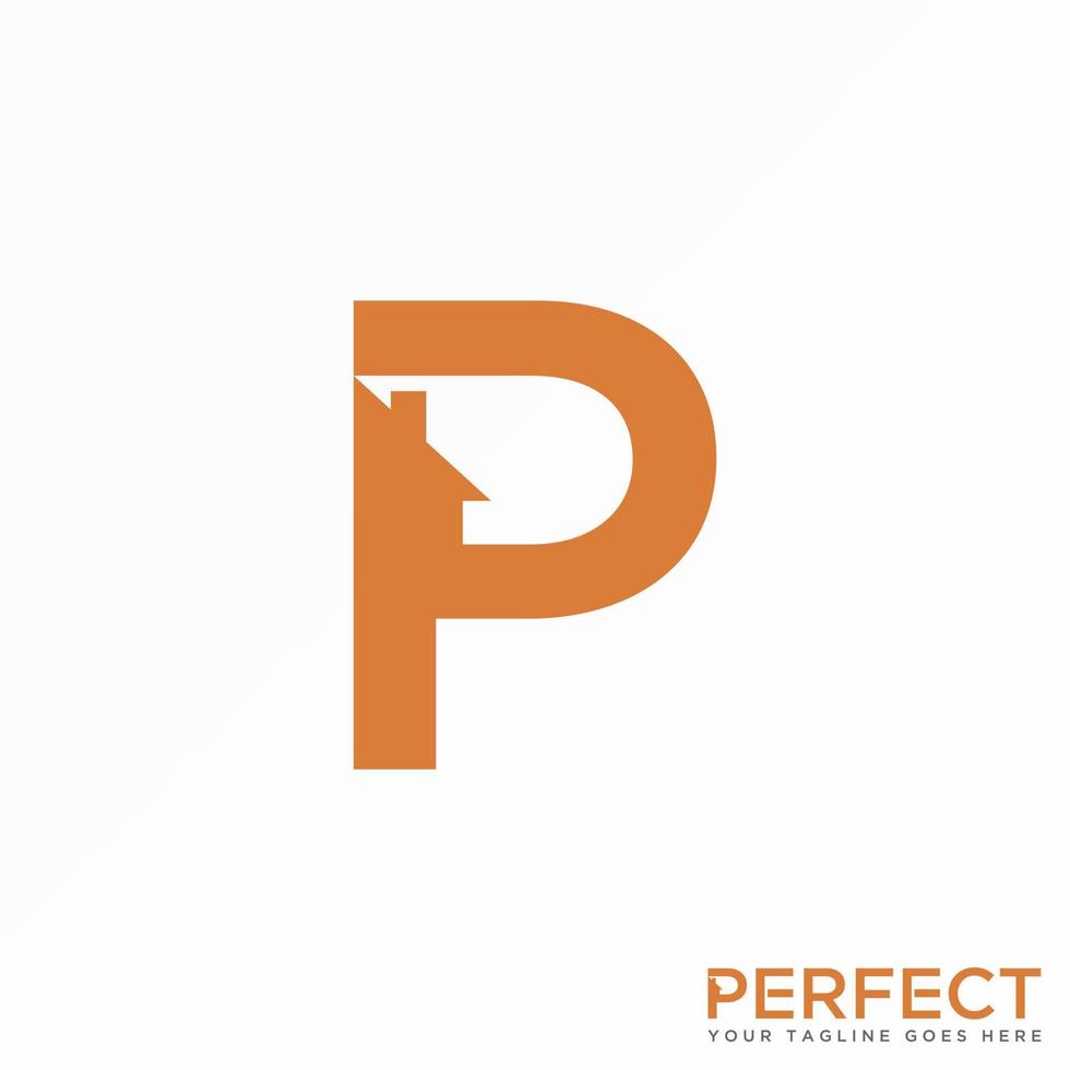 lettera p sans serif font con tetto o Casa Immagine grafico icona logo design astratto concetto vettore scorta. può essere Usato come un' simbolo relazionato per il casa o iniziale