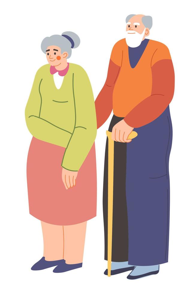 anziano coppia, uomo e donna nonni vettore