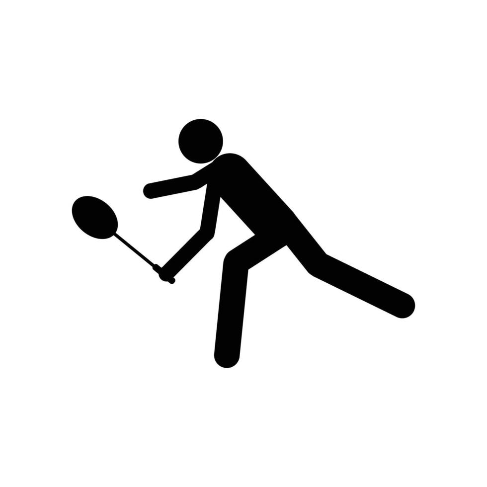 persone giocando badminton icona vettore