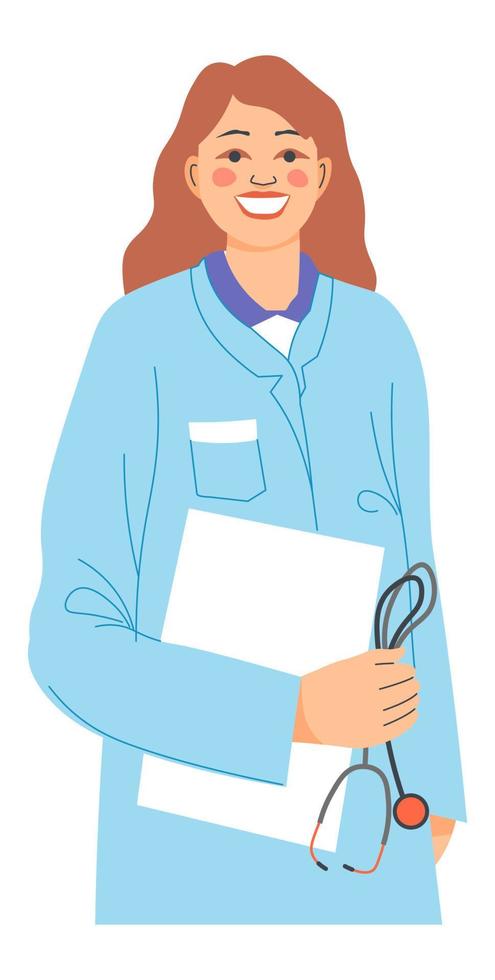 sorridente medico o generale professionista terapista vettore