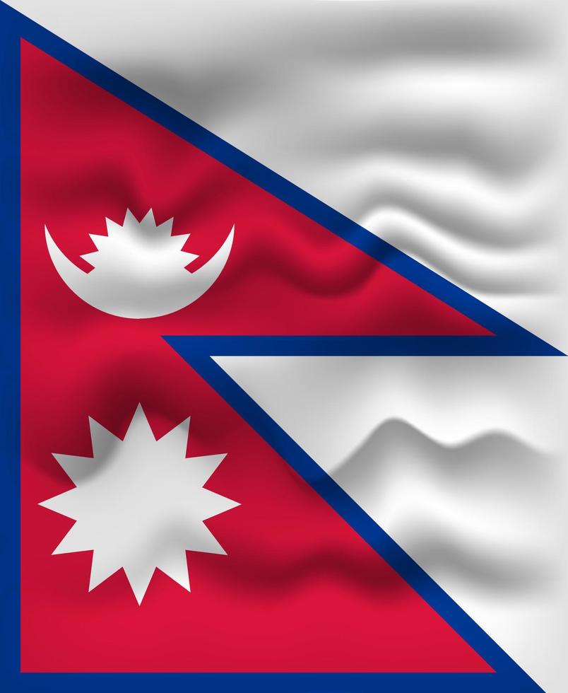 agitando bandiera di il nazione Nepal. vettore illustrazione.