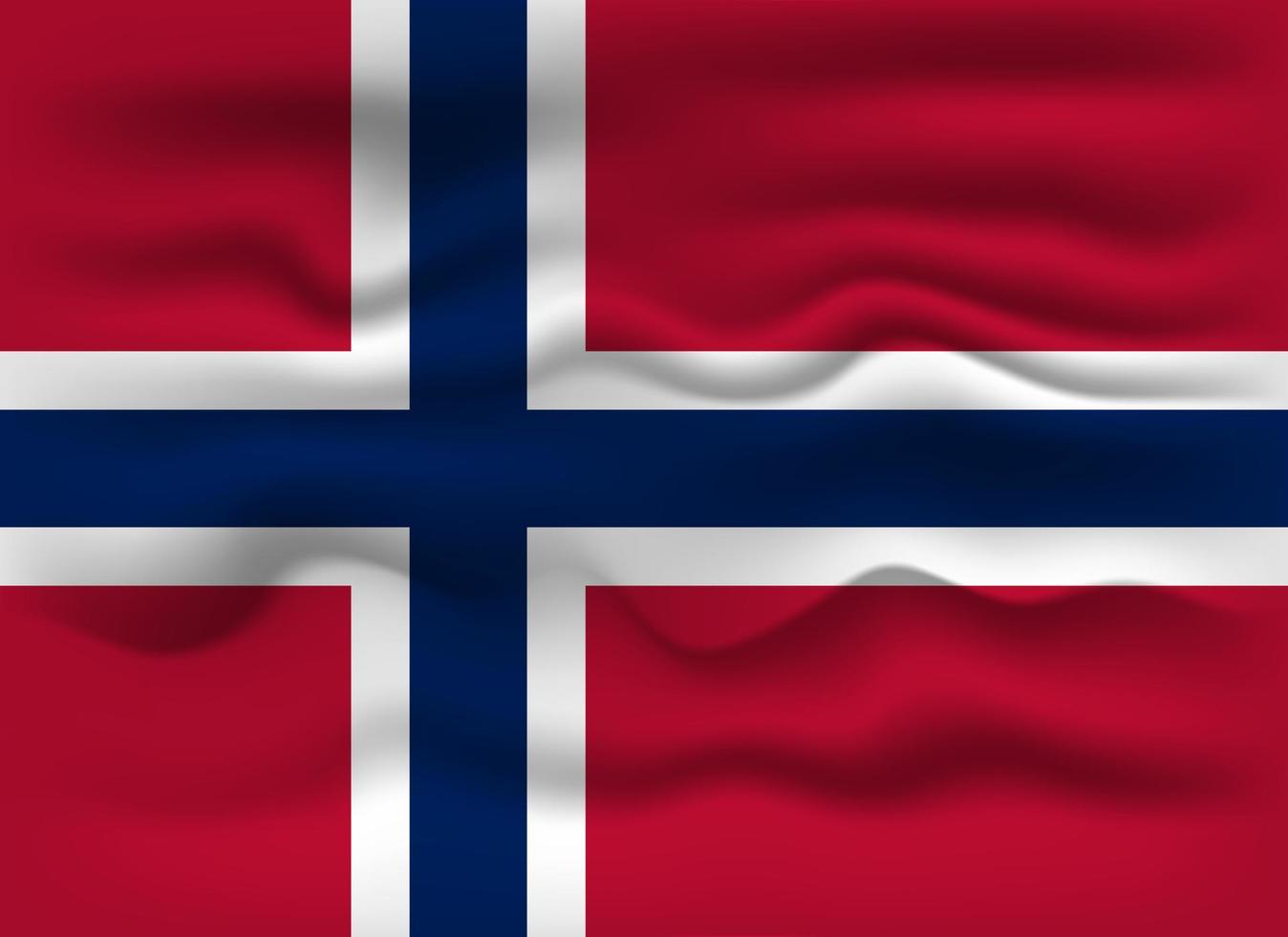 agitando bandiera di il nazione Norvegia. vettore illustrazione.