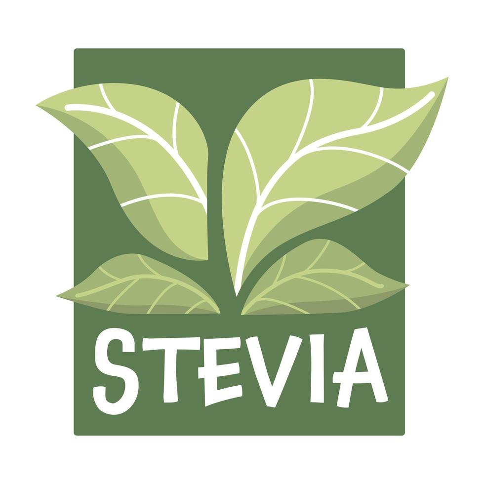 Stevia dolcificante, sostituto di zucchero etichetta logo vettore