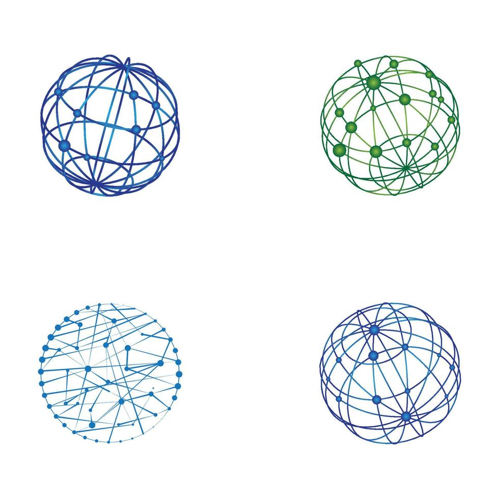 modello di logo del mondo del filo vettore