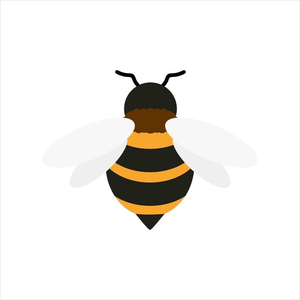 miele ape piatto design vettore illustrazione. carino Bumble ape. bombo personaggio logo portafortuna