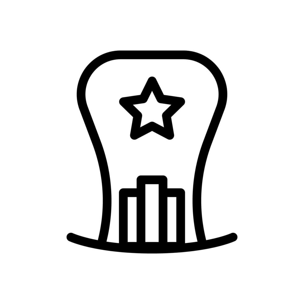 americano cappello icona linea isolato su bianca sfondo. nero piatto magro icona su moderno schema stile. lineare simbolo e modificabile ictus. semplice e pixel Perfetto ictus vettore illustrazione
