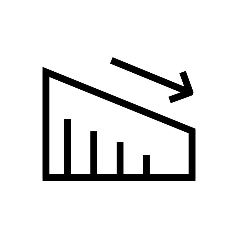 reddito far cadere icona linea isolato su bianca sfondo. nero piatto magro icona su moderno schema stile. lineare simbolo e modificabile ictus. semplice e pixel Perfetto ictus vettore illustrazione