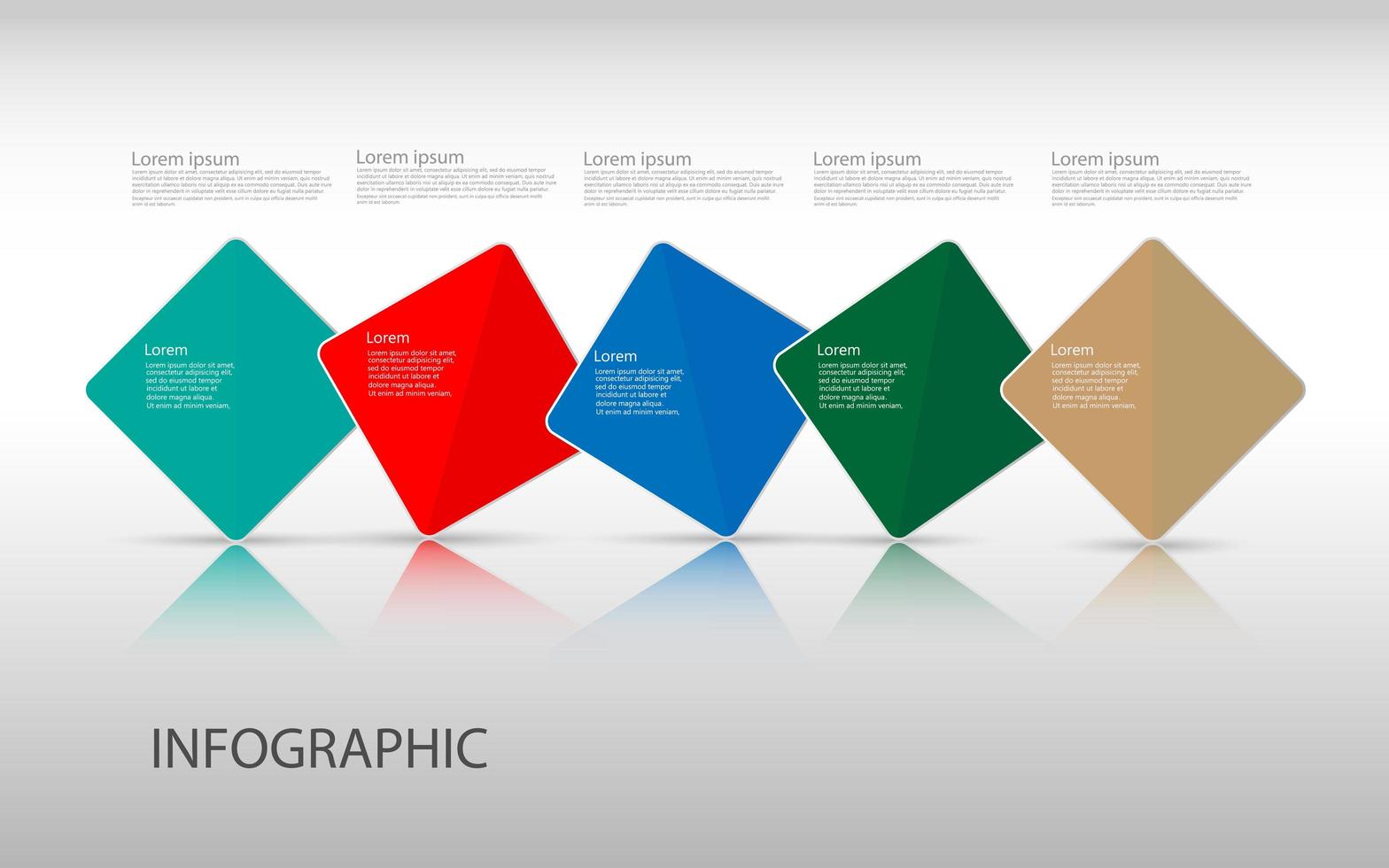 modello di progettazione infografica timeline con 5 opzioni, diagramma di processo, illustrazione eps10 vettoriale