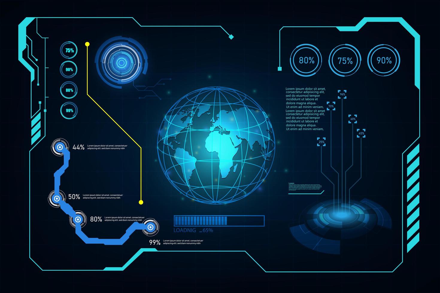 sfondo futuristico astratto dello schermo di tecnologia vettore