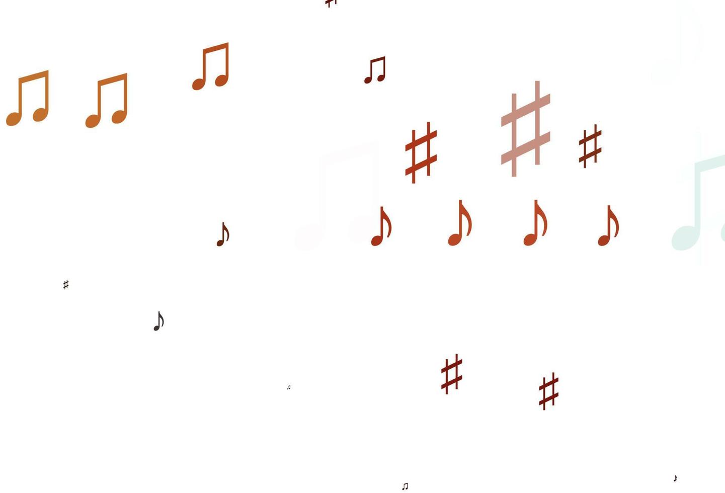 sfondo vettoriale rosso chiaro con note musicali.