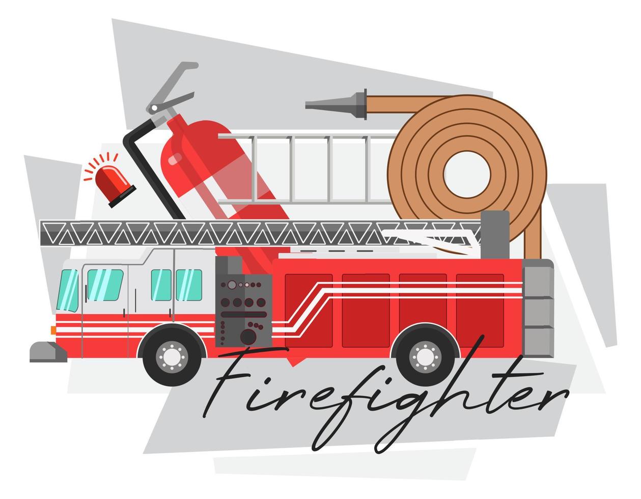 camion dei pompieri trasporto per salvataggio e estinzione vettore