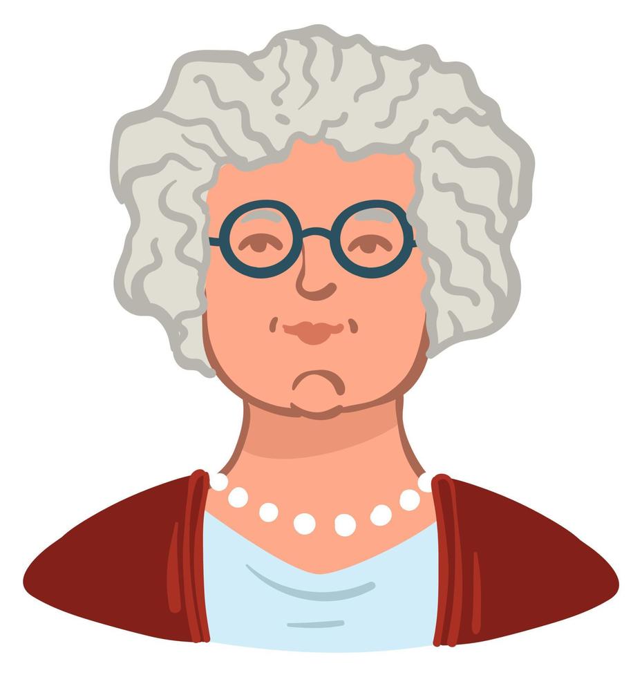 nonna indossare bicchieri anziano donna ritratto vettore