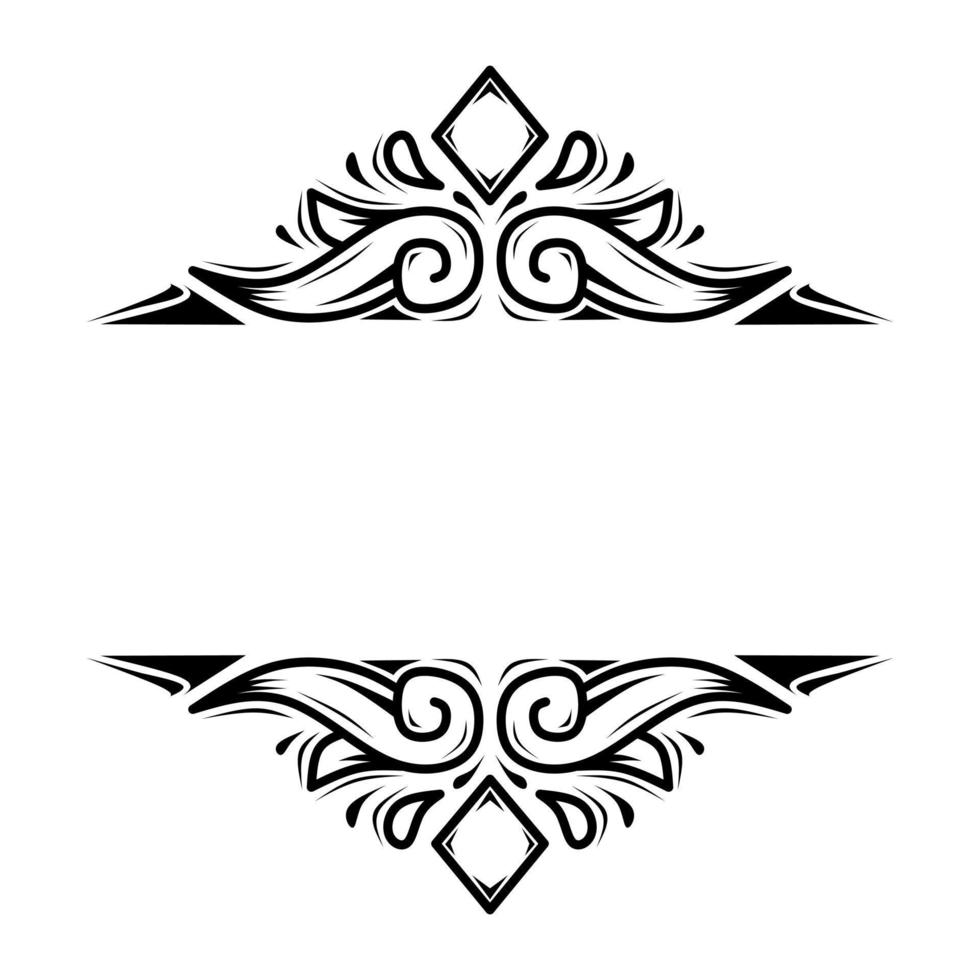 nero e bianca ornamentale telaio vettore