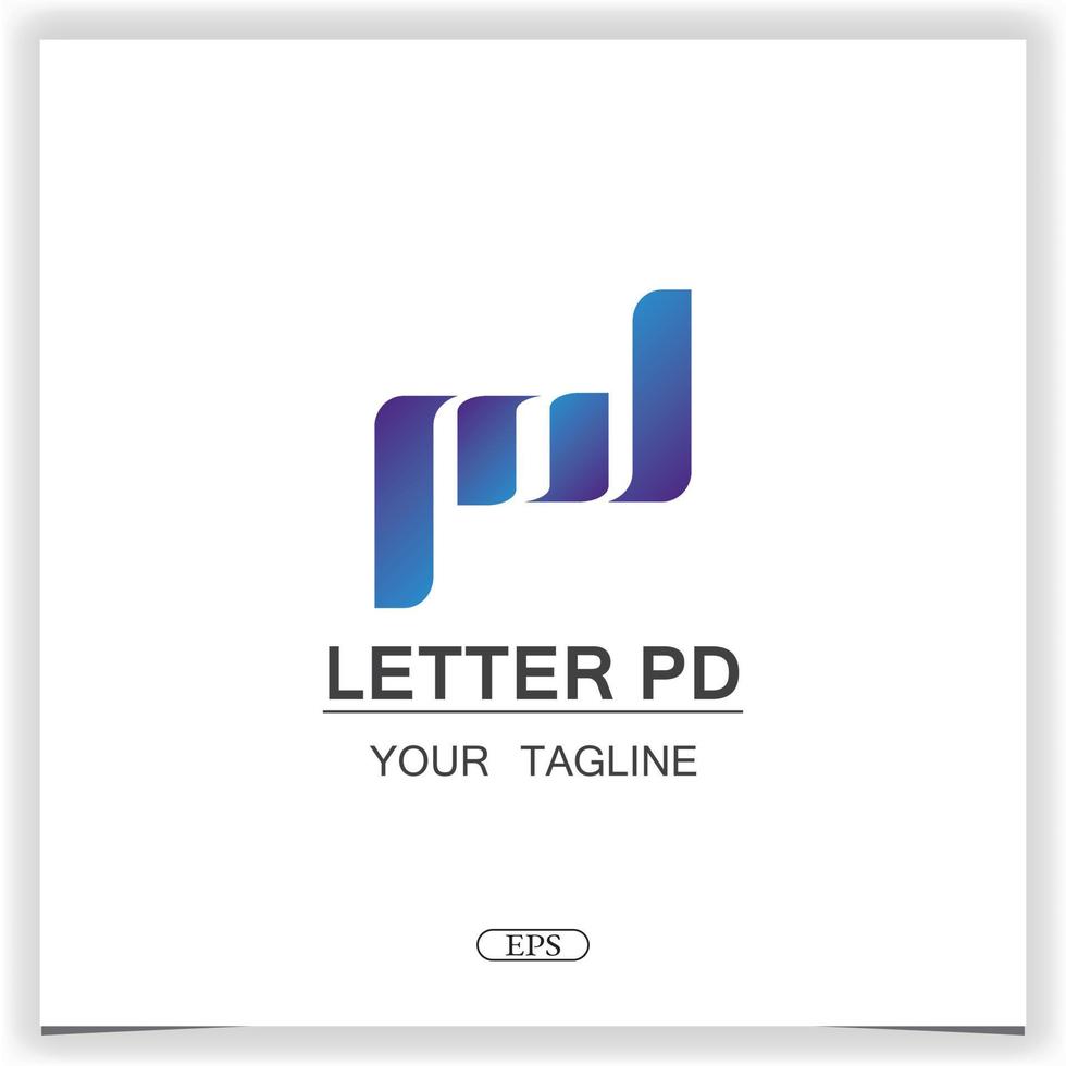 lettera pd logo premio elegante modello design vettore eps 10