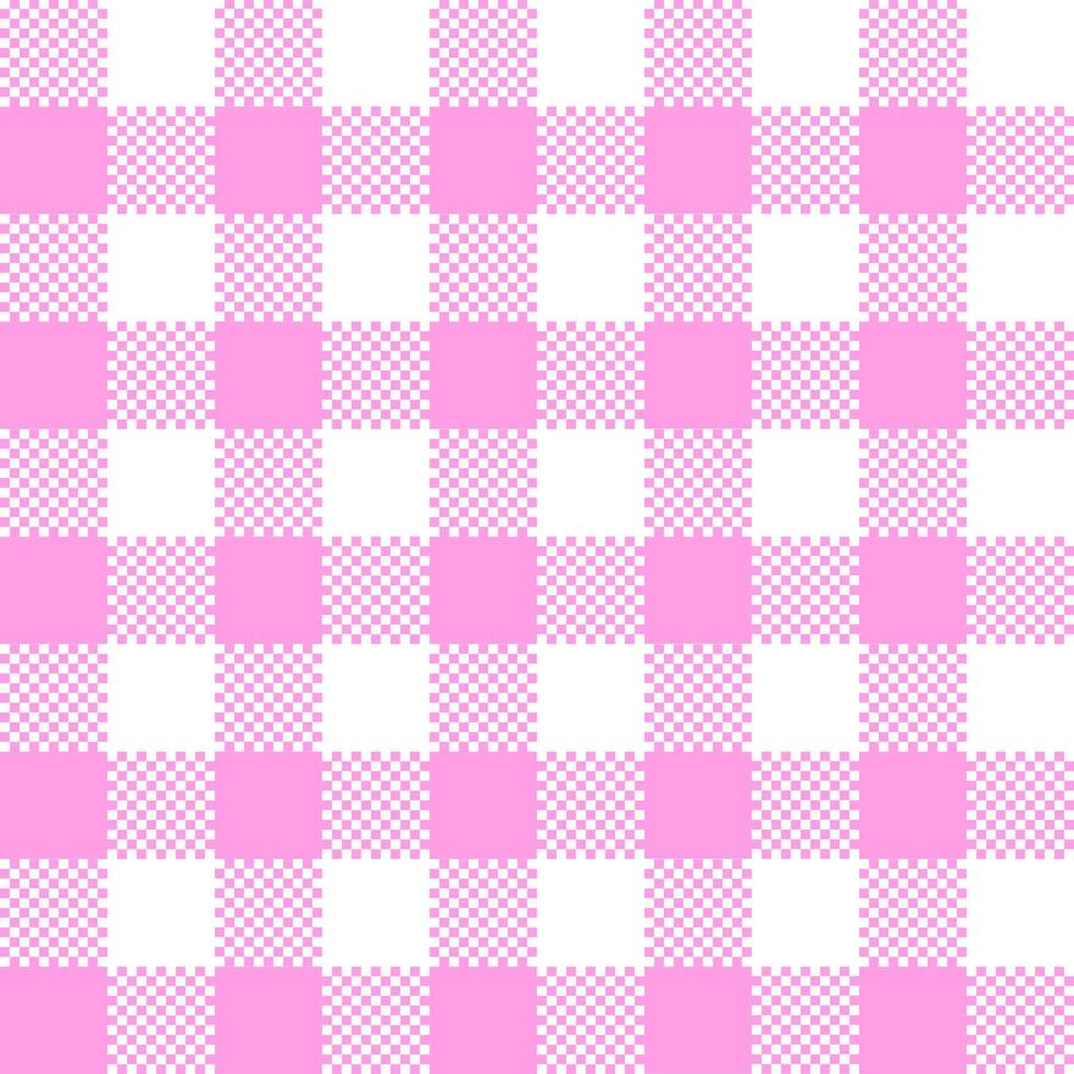 astratto senza soluzione di continuità rosa plaid scacchi piazza modello su bianca sfondo. vettore