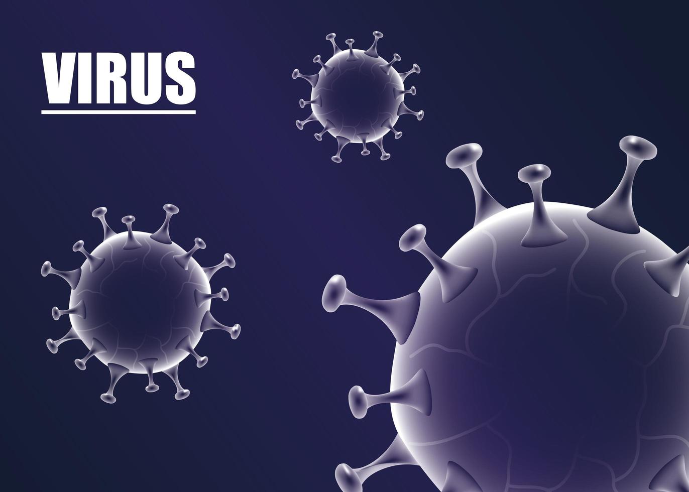 sfondo di banner viola scientifico di coronavirus vettore