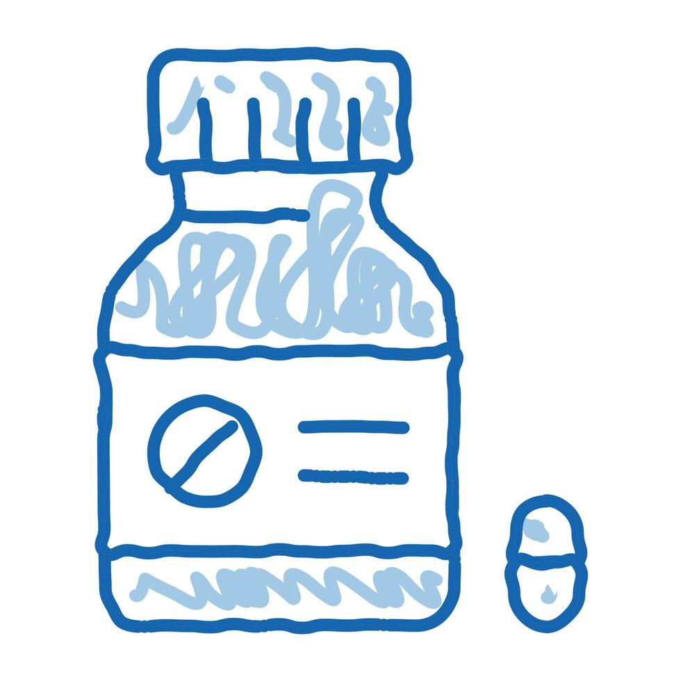 morto pillola bottiglia scarabocchio icona mano disegnato illustrazione vettore