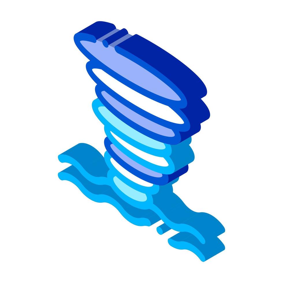 tornado mare acqua isometrico icona vettore illustrazione